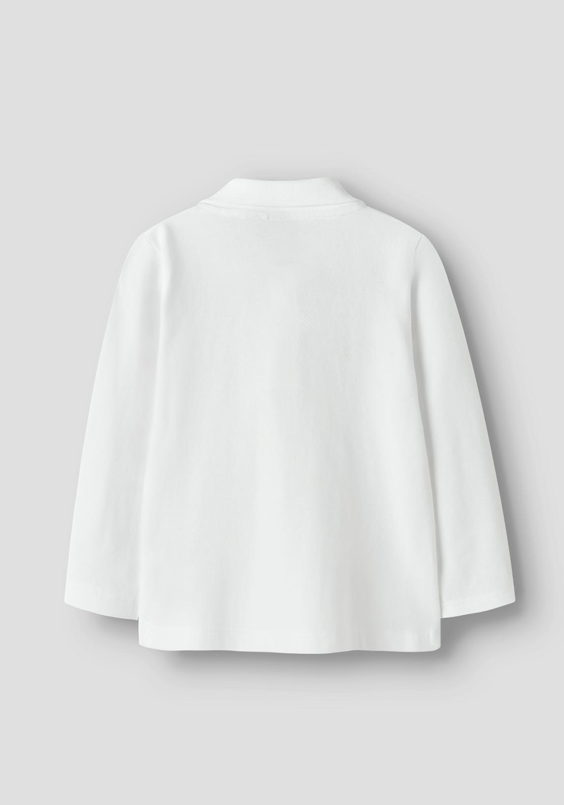 Name It Mini Boy Rogula Long Sleeve Polo, White