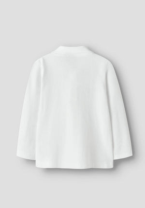 Name It Mini Boy Rogula Long Sleeve Polo, White