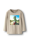 Name It Mini Boy Voto Dino Motorbike Long Sleeve Top, Beige