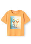 Name It Mini Boy Voto Short Sleeve Top, Gold Earth