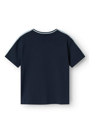 Name It Mini Boy Dakki Short Sleeve Tee, Navy Blazer