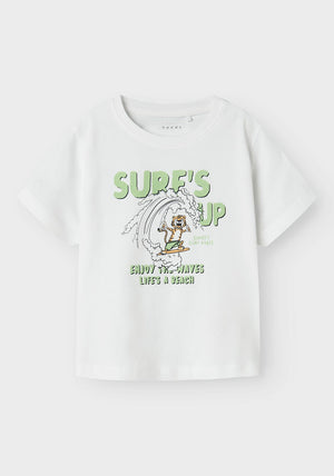 Name It Mini Boy Short Sleeve Tee, Bright White