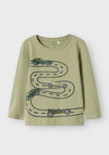 Name It Mini Boy Borris Long Sleeve Top, Tea Green