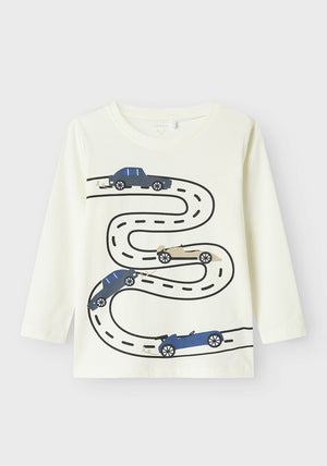 Name It Mini Boy Borris Long Sleeve Top, Cloud Dancer