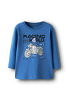 Name It Mini Boy Bryso Long Sleeve Motorbike Top, Blue