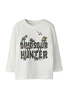Name It Mini Boy Voto Dino Hunter Long Sleeve Top, Off White
