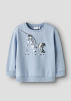 Name It Mini Boy Finn Foil Dino Sweater, Blue