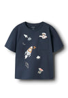Name It Mini Boy Vilian Space Short Sleeve Tee, Navy