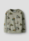 Name It Mini Boy Basil Digger Long Sleeve Sweater, Green