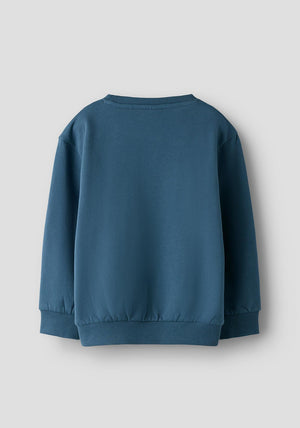 Name It Mini Boy Basil Tractor Long Sleeve Sweater, Navy Blue