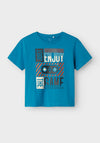 Name It Mini Boy Bennibo Short Sleeve Tee, Fjord Blue