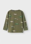 Name It Mini Boy Bimmo Long Sleeve Top, Dusty Olive