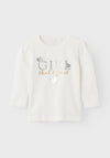 Name It Mini Girl Sias Long Sleeve Top, Jet Stream