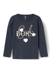 Name It Mini Girl Sias Long Sleeve Top, Dark Sapphire