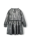 Name It Mini Girl Ritallica Long Sleeve Dress, Silver Colour
