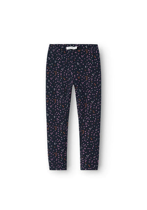 Name It Mini Girl Davina Heart Print Legging, Dark Sapphire