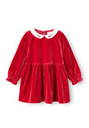 Name It Mini Girl Rinna Long Sleeve Velour Dress, Jester Red