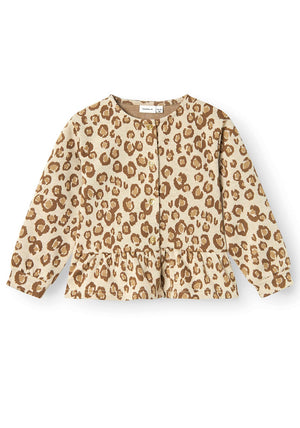Name It Mini Girl Soleo Animal Print Cardigan, Summer Sand