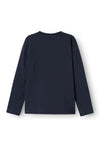 Name It Mini Girl Rstar Glitter Star Long Sleeve Top, Dark Sapphire