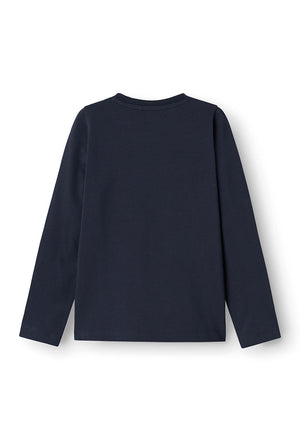 Name It Mini Girl Rstar Glitter Star Long Sleeve Top, Dark Sapphire