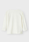 Name It Baby Girl Ribbon Long Sleeve Top, Jet Stream