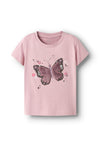 Name It Mini Girl Larisa Short Sleeve Tee, Pink