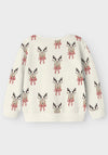 Name It Mini Girl Fromia Long Sleeve Christmas Sweater, Cream