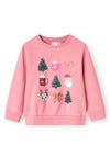 Name It Mini Girl Fromia Long Sleeve Christmas Sweater, Pink