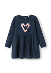 Name It Mini Girl Rijul Long Christmas Sleeve Dress, Navy