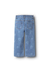 Name It Mini Girl Rose Wide Leg Heart Print Jean, Blue