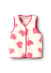 Name It Mini Girl Lara Heart Teddy Vest, Off White
