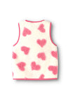 Name It Mini Girl Lara Heart Teddy Vest, Off White