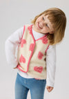 Name It Mini Girl Lara Heart Teddy Vest, Off White