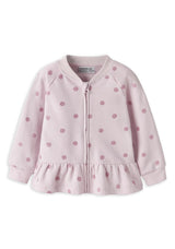 Name It Mini Girl Ovidia Polka Dot Full Zip Sweater, Pink