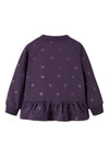 Name It Mini Girl Ovidia Polka Dot Full Zip Sweater, Purple