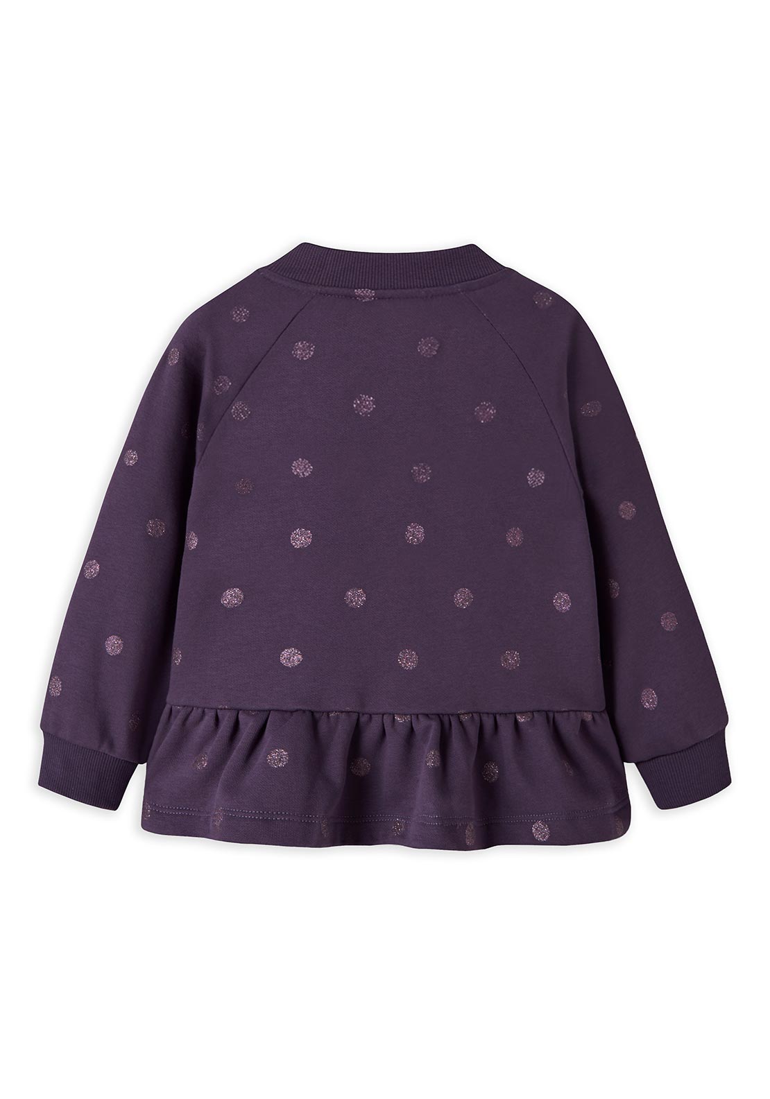 Name It Mini Girl Ovidia Polka Dot Full Zip Sweater, Purple