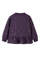 Name It Mini Girl Ovidia Polka Dot Full Zip Sweater, Purple