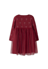 Name It Mini Girl Fri Long Sleeve Dress, Red