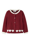 Name It Mini Girl Ralbos Heart Long Sleeve Cardigan, Red