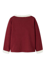 Name It Mini Girl Ralbos Heart Long Sleeve Cardigan, Red