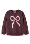 Name It Mini Girl Venus Bow Long Sleeve Sweater, Wine