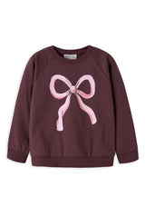 Name It Mini Girl Venus Bow Long Sleeve Sweater, Wine