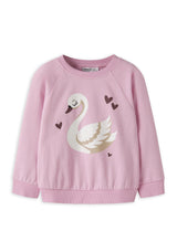 Name It Mini Girl Venus Swan Long Sleeve Sweater, Pink