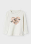 Name It Mini Girl Olisia Long Sleeve Top, Jet Stream