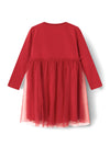 Name It Mini Girl Rjul Long Sleeve Reindeer Dress, Jester Red