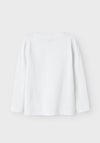 Name It Mini Girl Rosalind Bow Long Sleeve Top, Bright White