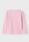Name It Mini Girl Rosalind Bow Long Sleeve Top, Corsage Pink