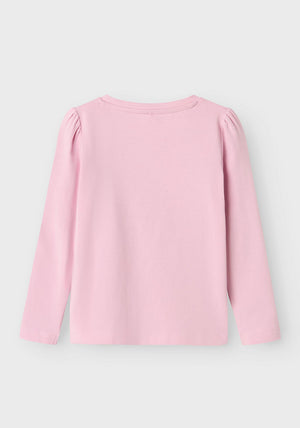 Name It Mini Girl Rosalind Bow Long Sleeve Top, Corsage Pink