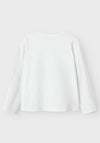 Name It Mini Girl Rstar Glitter Heart Long Sleeve Top, Bright White