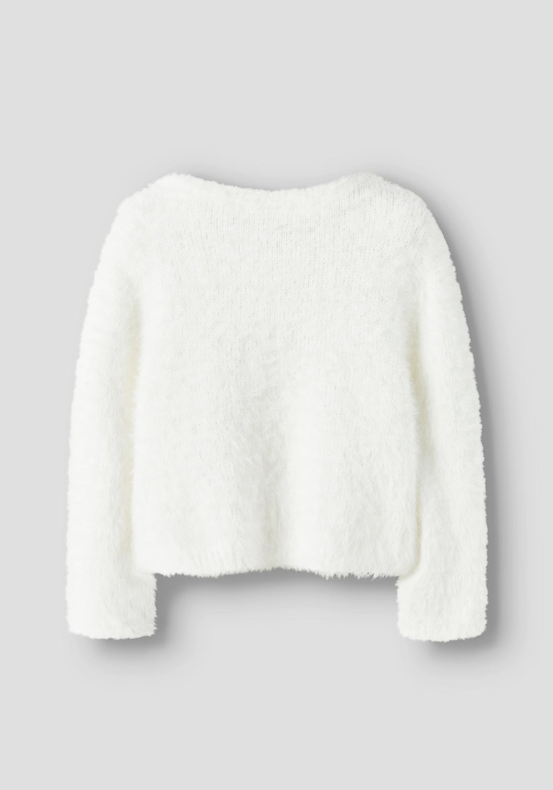 Name It Mini Girl Revera Long Sleeve Knit Cardigan, Cream